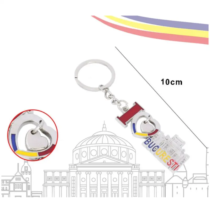 I love bucuresti, breloc din metal, model 040751